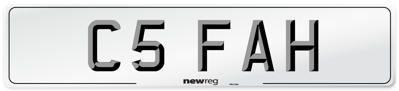 C5 FAH Number Plate from New Reg
